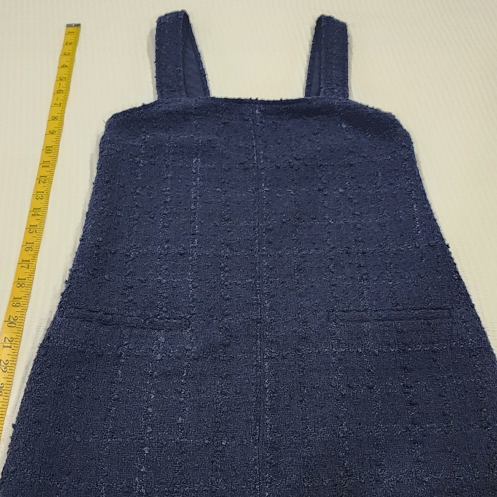 Abercrombie & Fitch Navy Blue Boucle Jumper Dress Womens XS Pinafore Pullover